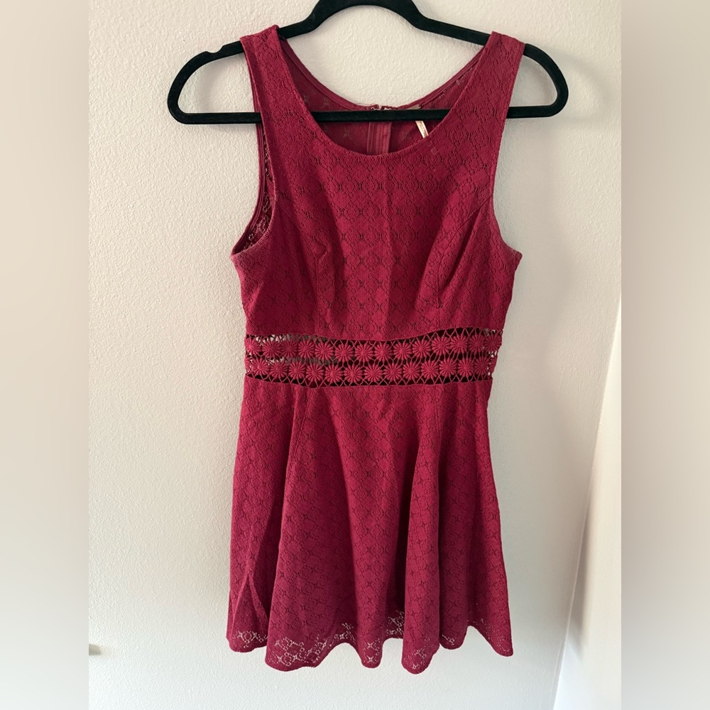 Free People Red Daisy Waist Dress